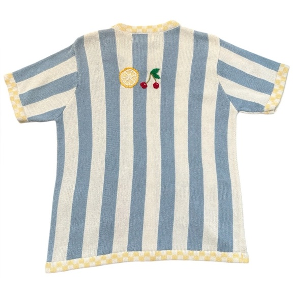 Vintage Striped Fruit Knit Shirt 🍒🍋 - Picture 2 of 9